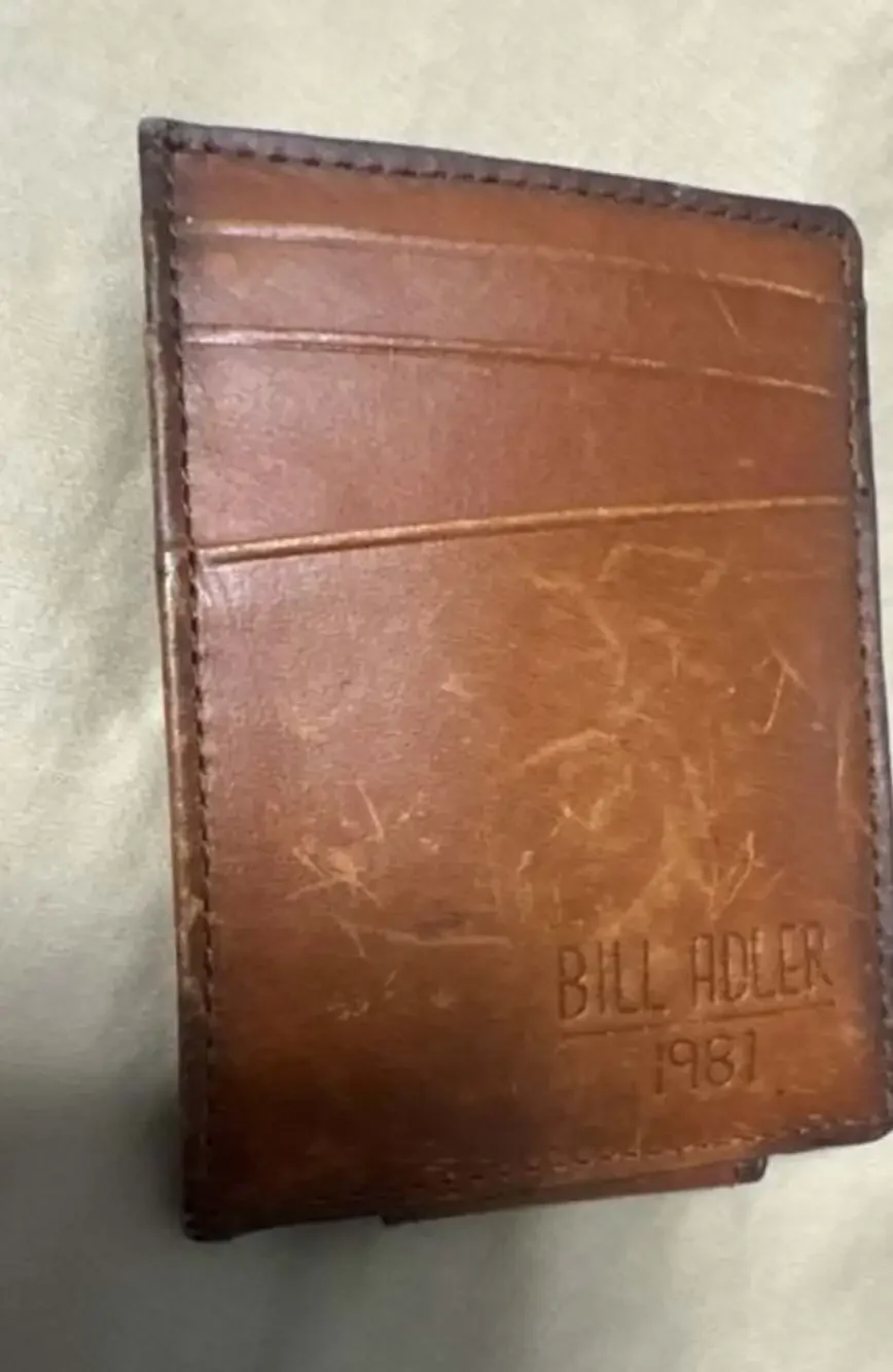 Bill Adler 1981 Crazy Horse Leather Magnetic Money Clip Front Pocket Wallet
